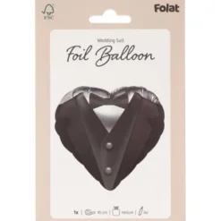 Folieballong Smoking Bröllop Silver 45 cm