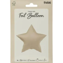 Folieballong Stjärna Creamy Latte Matt