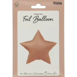 Folieballong Stjärna Gammalrosa Matt