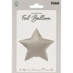 Folieballong Stjärna Månsilver Matt