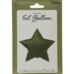 Folieballong Stjärna Olivgrön Matt