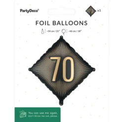 Folieballong 70 Svart/Guld 46 cm