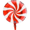 Folieballong Swirly Röd & Vit