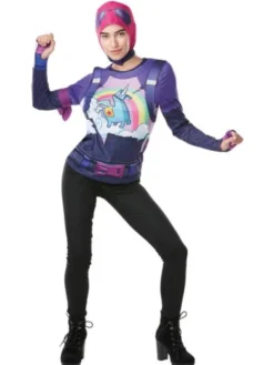 Fortnite Brite Bomber Tröja och Huva (X-Small (str. 34))