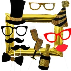 Fotoprops med Ballong Guld/Svart 13-pack