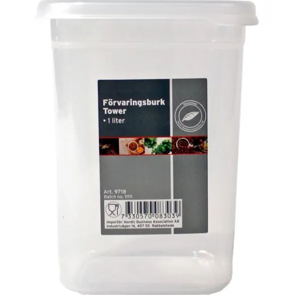 Förvaringsburk med Lock Plast 1 Liter