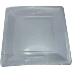 Fyrkantiga Papperstallrikar Silver