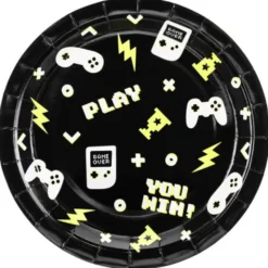 Gaming Papperstallrikar Svart 23 cm