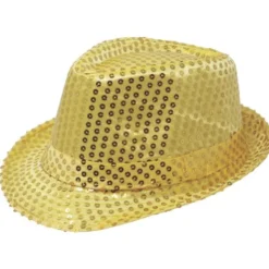 Gangsterhatt med Paljetter Guld