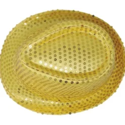 Gangsterhatt med Paljetter Guld