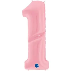 Gigantisk Sifferballong Pastell Rosa
