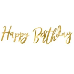 Girlang Happy Birthday Guld