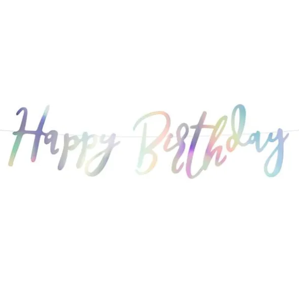 Girlang Happy Birthday Regnbågsskimrande