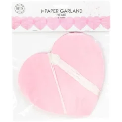 Girlang med Hjärtan Babyrosa