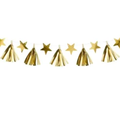 Girlang Stjärnor och Tofsar Guld