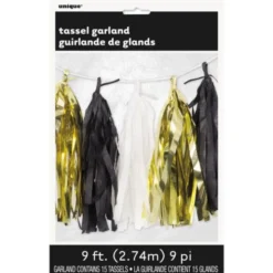 Girlang Tofsar Guld/Svart/Vit