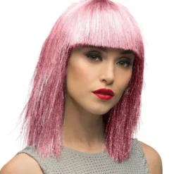 Glitterperuk Rosa