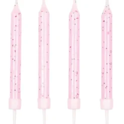Glittriga Tårtljus Rosa
