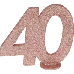 Glittrig 40 Års Bordsdekoration Roseguld