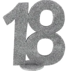 Glittrig 18 Års Dekoration Silver