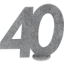 Glittrig 40 Års Dekoration Silver