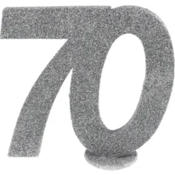 Glittrig 70 Års Dekoration Silver