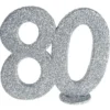 Glittrig 80 Års Dekoration Silver