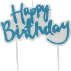 Glittrigt Happy Birthday Tårtljus Blå