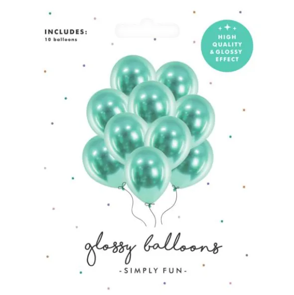 Glossy Ballonger Mörkgröna (10-pack)