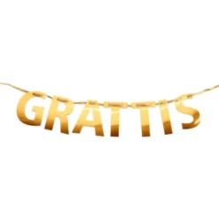 Grattis Banderoll Guld