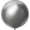 Grå Gigantiska Chrome Latexballonger Space Grey 2-pack