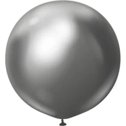 Grå Gigantiska Chrome Latexballonger Space Grey 2-pack