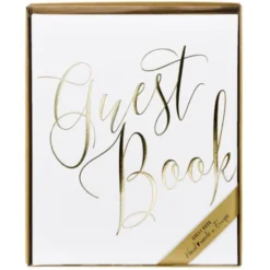 Gästbok Guest Book Vit och Guld