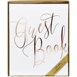 Gästbok Guest Book Vit och Roséguld