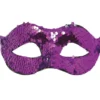 Halvmask med Paljetter Lila