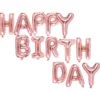 Happy Birthday Ballonger Metallic Rosa