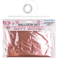 Happy Birthday Ballonger Metallic Rosa
