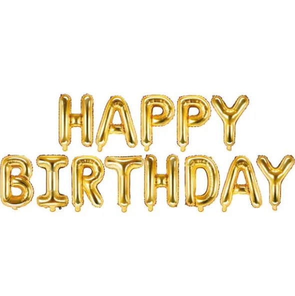 Happy Birthday Bokstavsballonger Guld