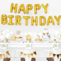 Happy Birthday Bokstavsballonger Guld