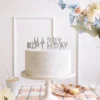 Happy Birthday Bokstavsljus Silver
