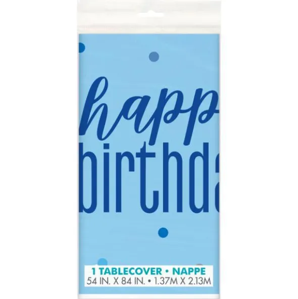 Happy Birthday Bordsduk Blå