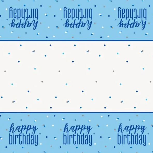 Happy Birthday Bordsduk Blå