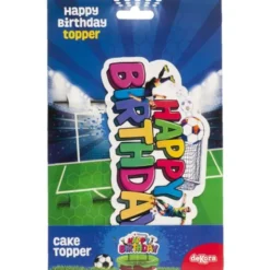 Happy Birthday Cake Topper Fotboll 16,5 cm
