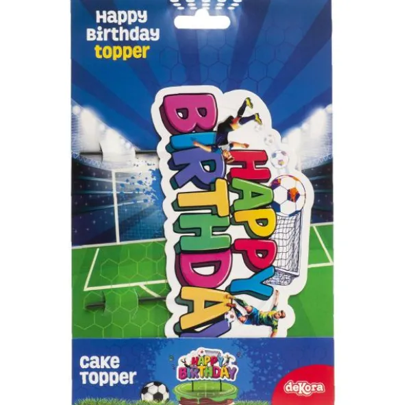 Happy Birthday Cake Topper Fotboll 16,5 cm