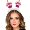 Happy Birthday Diadem med Glitter Rosa