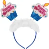 Happy Birthday Diadem med Glitter Blå