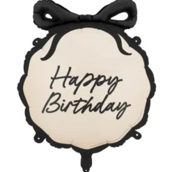 Happy Birthday Folieballong med Rosett 47,5 x 45 cm