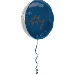 Happy Birthday Folieballong Mörkblå