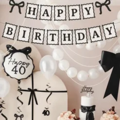 Happy Birthday Girlang med Rosetter 1 m