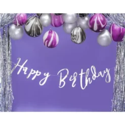 Happy Birthday Girlang Metallic Silver